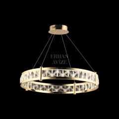 EASD-343 90’lık Kristal Gold LED Avize