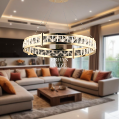 EASD-343 90’lık Kristal Gold LED Avize