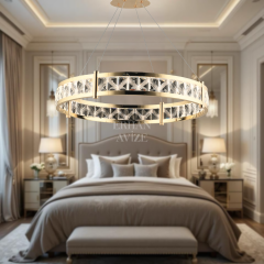 EASD-343 90’lık Kristal Gold LED Avize