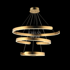 EASD-167 3 Katlı Prinç Yuvarlak LED Avize