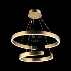 EASD-167 2 Katlı Prinç Yuvarlak LED Avize