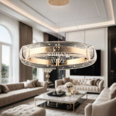 EASD-283 60’lık Yuvarlak Gold LED Avize