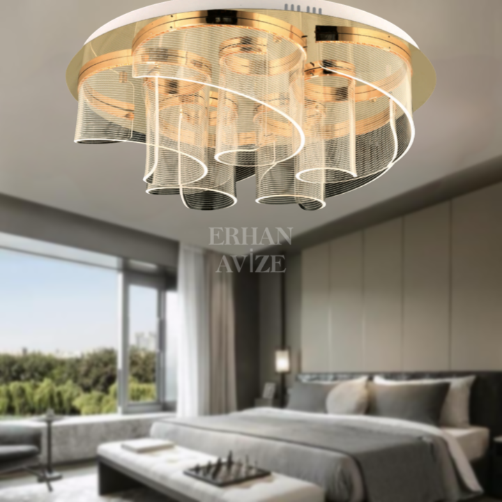 EASD-284 80’lık Plafonyer Gold LED Avize