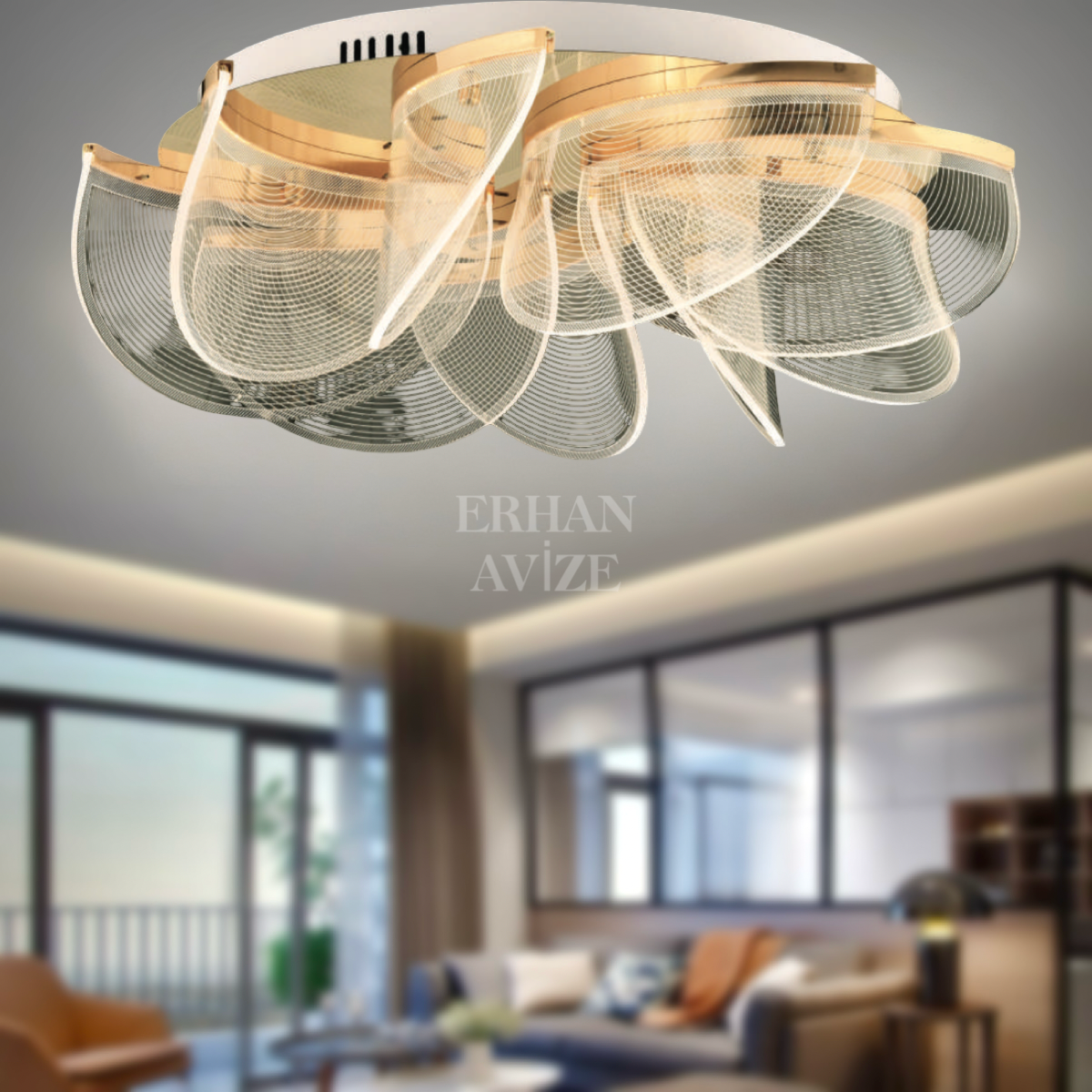 EASD-285 60’lık Plafonyer Gold LED Avize