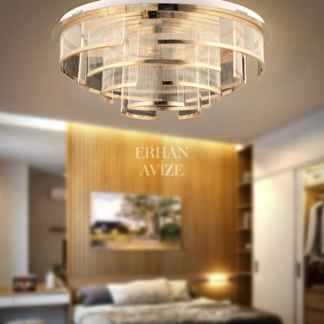 EASD-286 80’lık Plafonyer Gold LED Avize