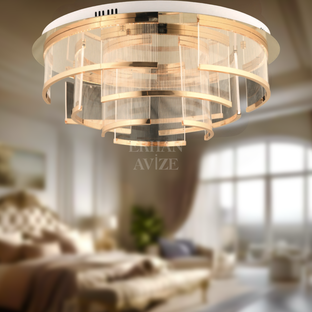 EASD-286 60’lık Plafonyer Gold LED Avize