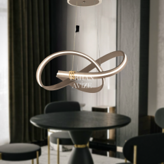 EASD-314 60’lık Yuvarlak Saten Bronz LED Avize