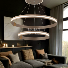 EASD-313 2 Katlı Sarkıt Saten Bronz LED Avize