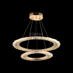 EASD-264 2 Katlı Kristal Gold LED Avize