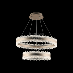 EASD-266 2 Katlı Kristal Saten Bronz LED Avize