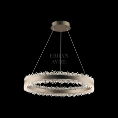 EASD-266 60’lık Kristal Saten Bronz LED Avize