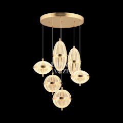 EASD-293-294-295 6’lı Gold Sarkıt LED Avize