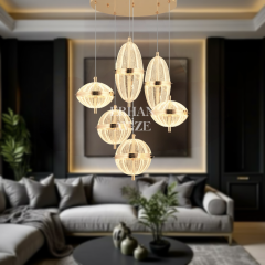 EASD-293-294-295 6’lı Gold Sarkıt LED Avize