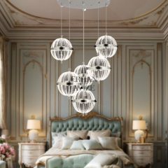 EASD-293 6’lı Sarkıt Top Krom LED Avize