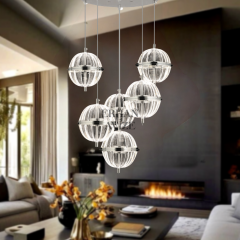 EASD-293 6’lı Sarkıt Top Krom LED Avize