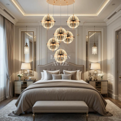 EASD-293 6’lı Sarkıt Top Camlı Gold LED Avize