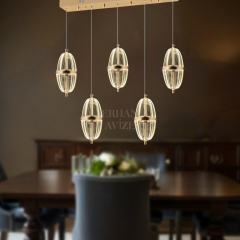 EASD-294 YM 5’li Sıralı Gold LED Avize