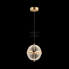 EASD-296 20’lik Top Camlı Tekli Sarkıt Gold LED Avize