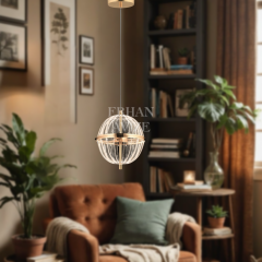 EASD-296 20’lik Top Camlı Tekli Sarkıt Gold LED Avize