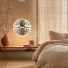 EASD-296 40’lık Top Tekli Sarkıt Gold LED Avize