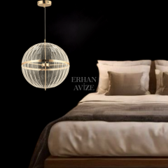 EASD-296 50’lik Top Tekli Sarkıt Gold LED Avize