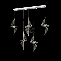 EASD-05 YM 5’li Sıralı Krom LED Avize