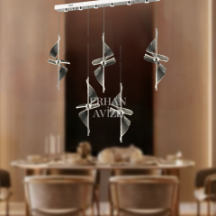 EASD-05 YM 5’li Sıralı Krom LED Avize