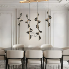 EASD-05 YM 5’li Sıralı Gold LED Avize