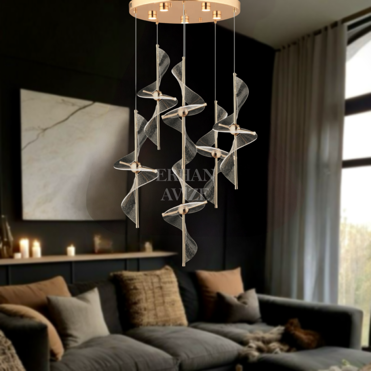 EASD-05 6’lı Sarkıt Gold LED Avize