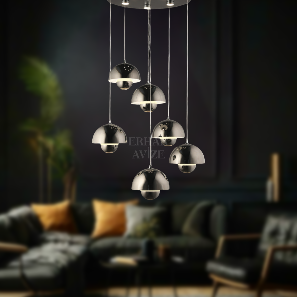 EAPD-171 6’lı Sarkıt Platin LED Avize