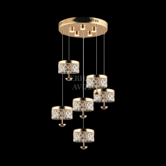 EAPD-176 6’lı Sarkıt Kristal Gold LED Avize