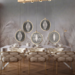 EASD-211 YM 5’li Sıralı Gold LED Avize