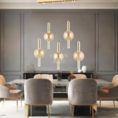 EAPD-174 YM 5’li Sıralı Gold LED Avize