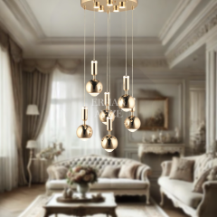 EAPD-177 6’lı Sarkıt Gold LED Avize