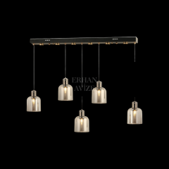 EADM-53 YM 5’li Sıralı Füme LED Avize