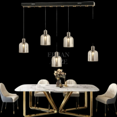 EADM-53 YM 5’li Sıralı Füme LED Avize