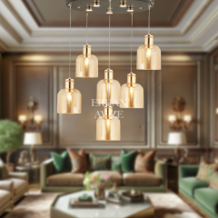 EADM-53 6’lı Sarkıt Gold LED Avize