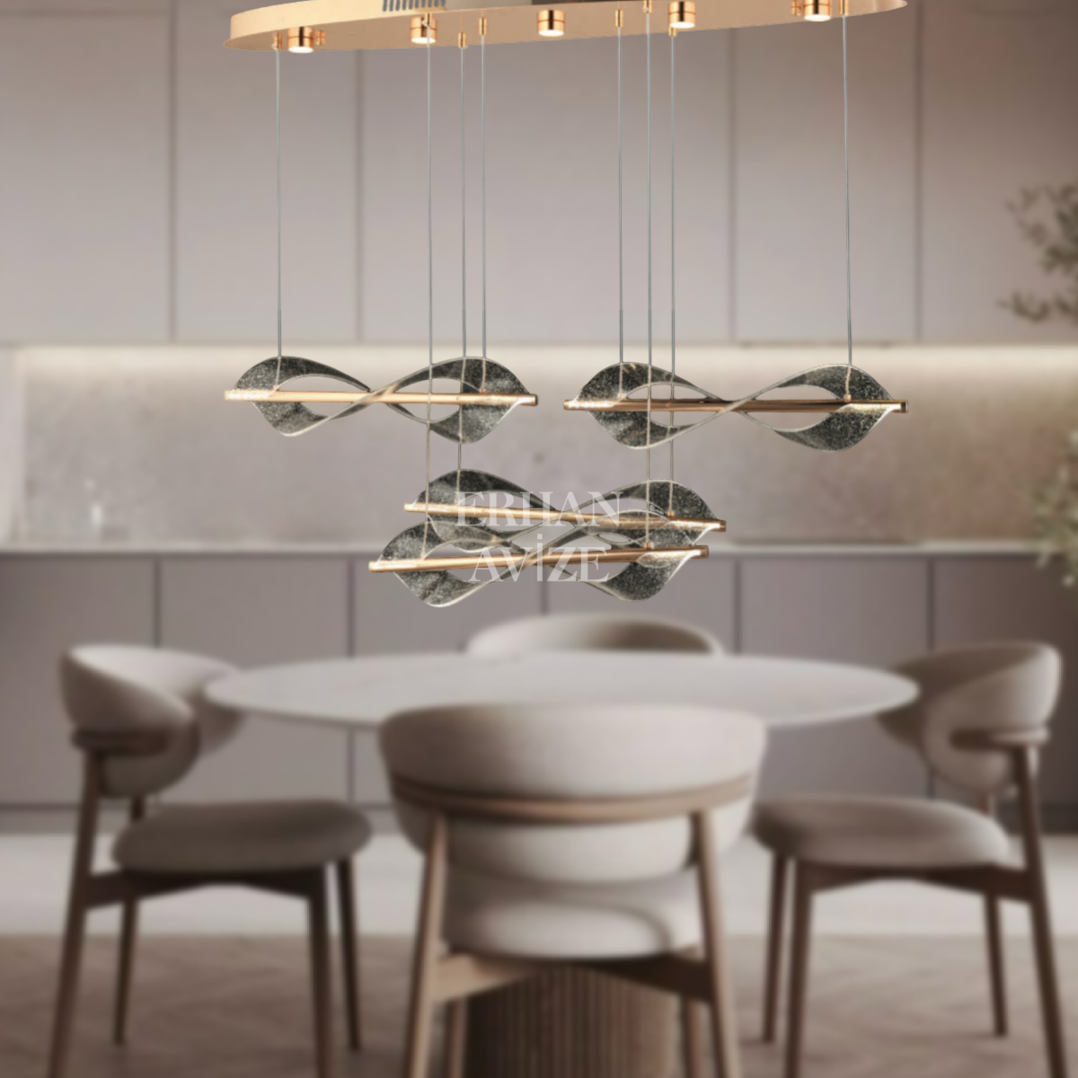 EASD-171 YM 4’lü Sıralı Gold LED Avize