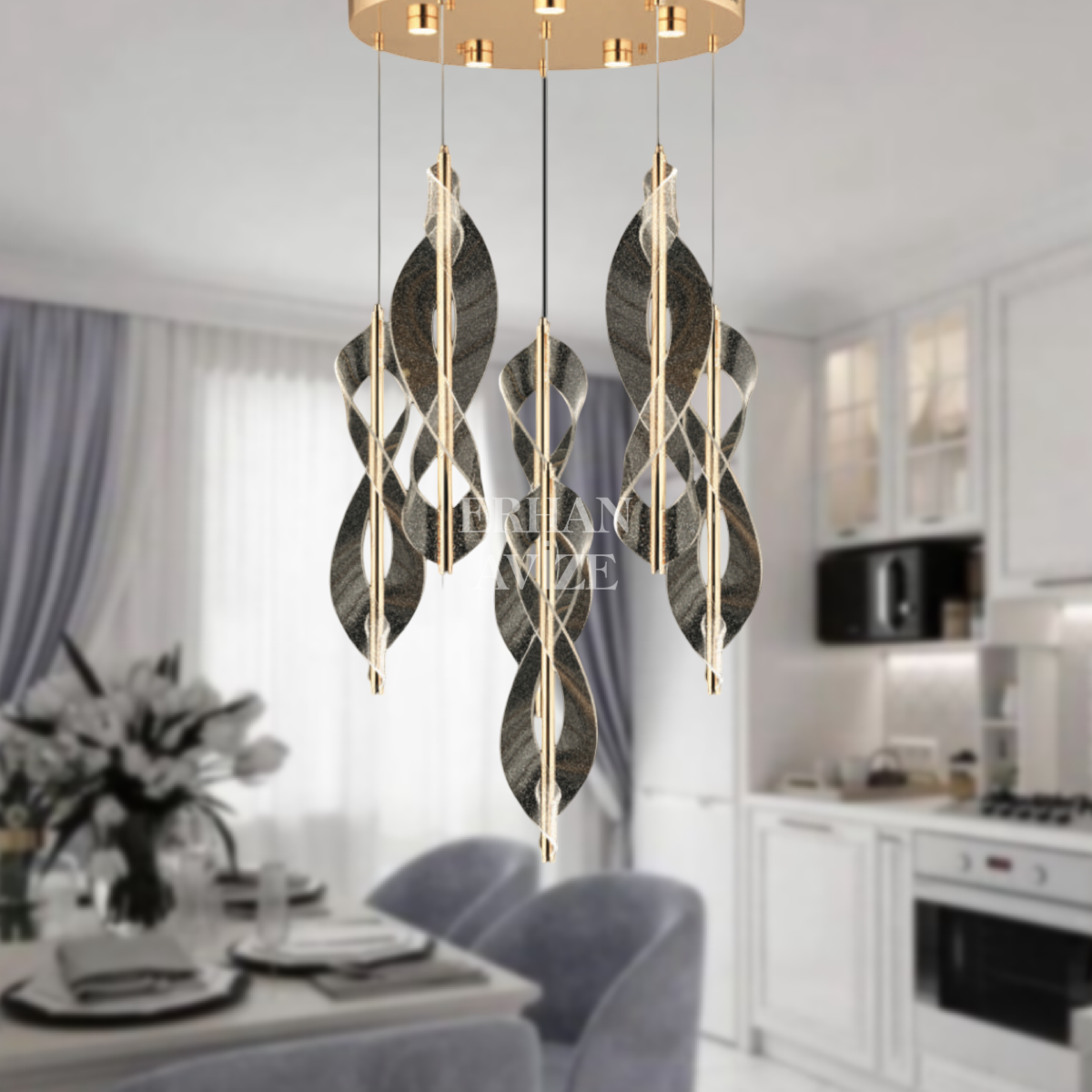 EASD-171 6’lı Sarkıt Gold LED Avize