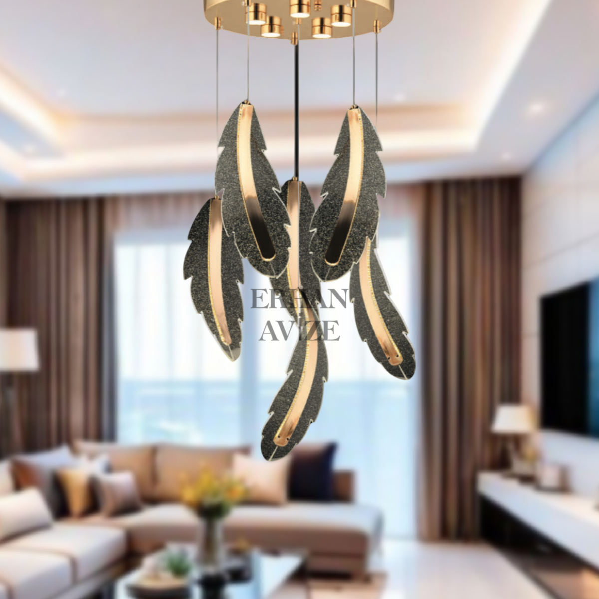 EASD-227 6’lı Sarkıt Gold LED Avize