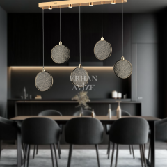 EASD-253 YM 5’li Sıralı Gold LED Avize