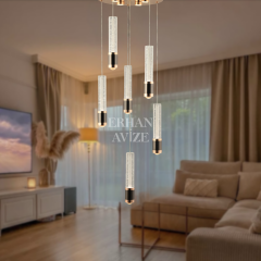 EAPD-179 6’lı Sarkıt Gold LED Avize