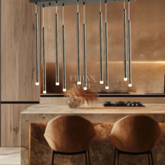 EASD-354 YM 10’lu Sıralı Boru  Platin LED Avize