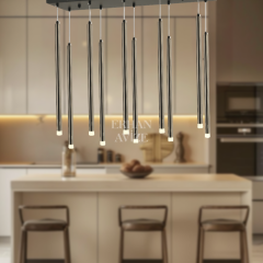 EASD-354 YM 10’lu Sıralı Boru  Platin LED Avize