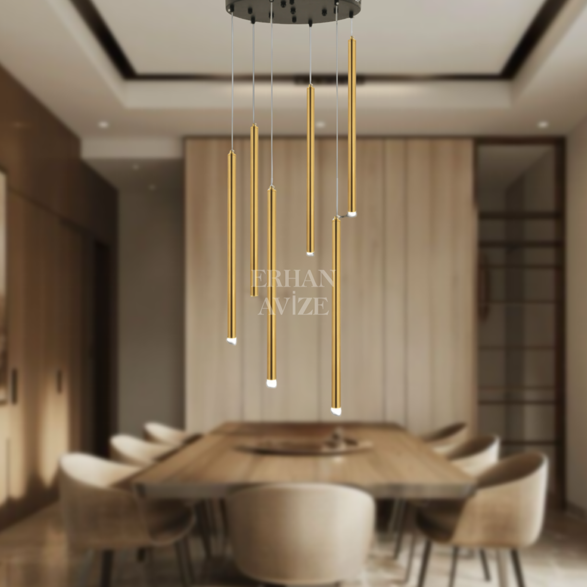 EASD-354 6’lı Sarkıt Boru Eskitme LED Avize