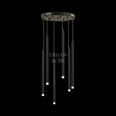 EASD-354 6’lı Sarkıt Mat Siyah LED Avize