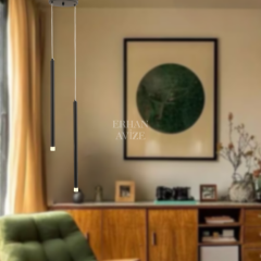 EASD-354 2’li Sarkıt Siyah Mat LED Avize