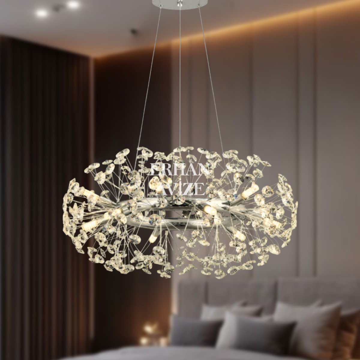 EADM-21 60’lık Kristal Krom Avize