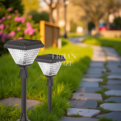 EACT-7317 Solar LED Çim Direği Beyaz Işık