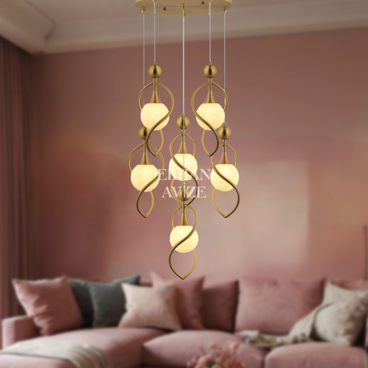 EADM-50 6’lı Sarkıt Prinç Avize